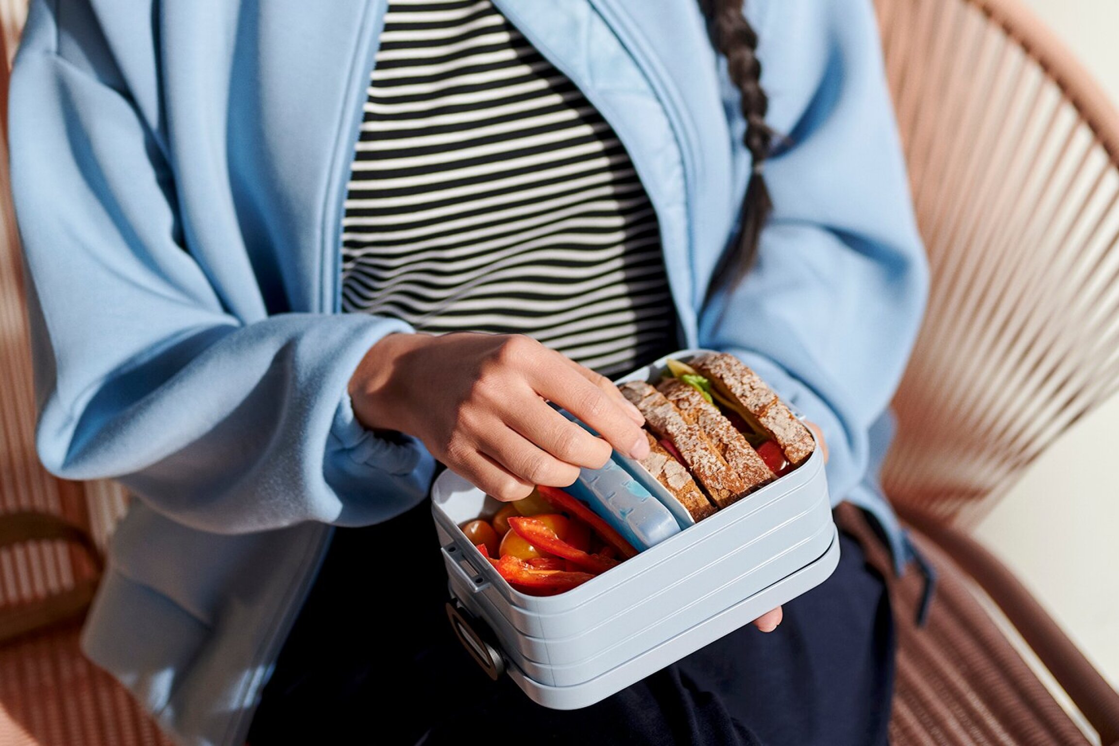 Giftset lunch on the go (lb + waterfles) - wit