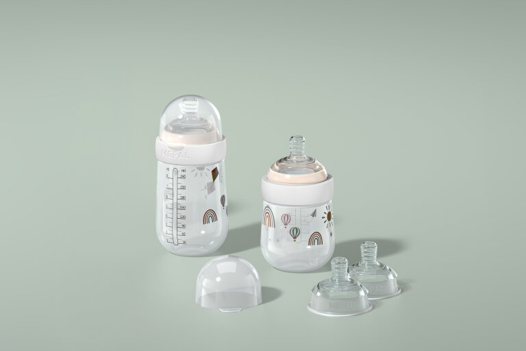 Mepal - Starterset babyflasche Mio Little Dutch - Fairy Garden | 3-teilig - Anti-Kolik Babyflaschen - Spiralförmiges Design verhindert Verstopfungen - Medizinisches Silikon - Bild 3