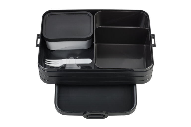 Mepal - Bento Brotdose Large Take A Break - 1,5 l - Nordic black | Brotdose mit Bento Box - Für 2 Sandwiches oder 4 Brotscheiben - Lunchbox für kleine Snacks & Reste - Brotdose Erwachsene - Bild 7