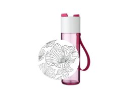 Wasserflasche JustWater 500 ml Flowers - Pink