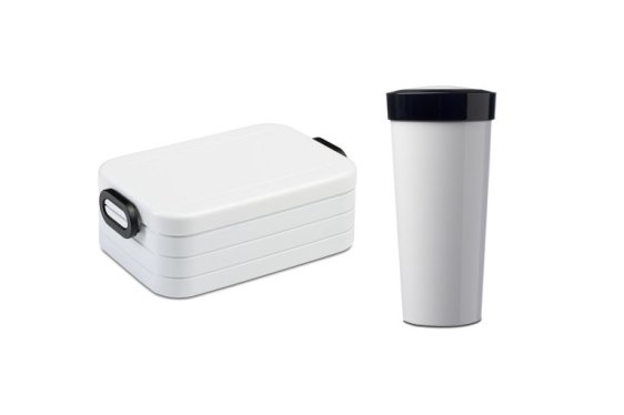 Lunchbox Take a Break Midi mit Becher - Weiβ