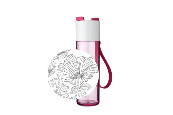 Wasserflasche JustWater 500 ml Flowers - Pink