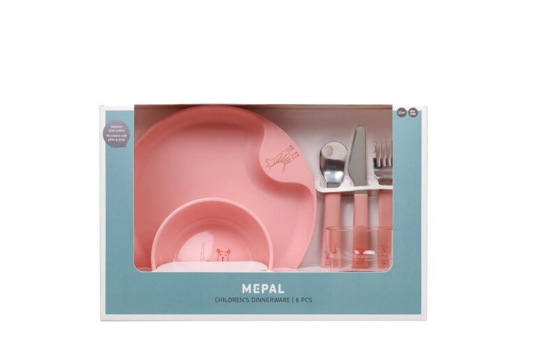 set-children-s-dinnerware-mepal-mio-6-pcs-deep-pink