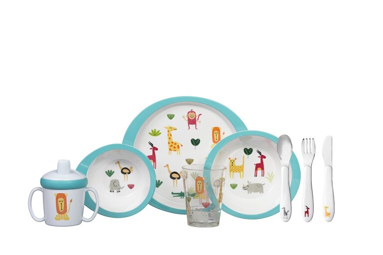 children-plate-animal-friends