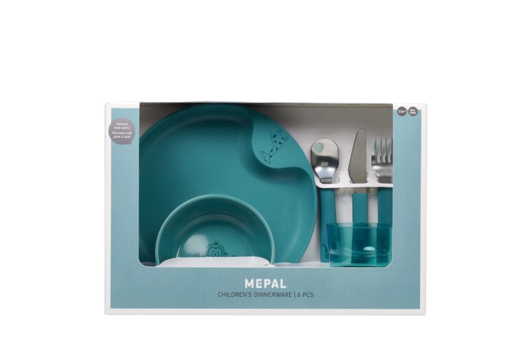 set-children-s-dinnerware-mepal-mio-6-pcs-deep-turquoise