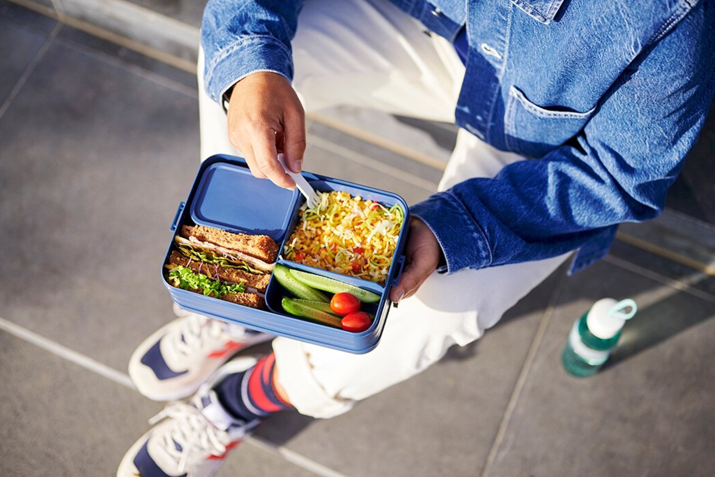 Bento lunch box Take a Break large - Nordic denim