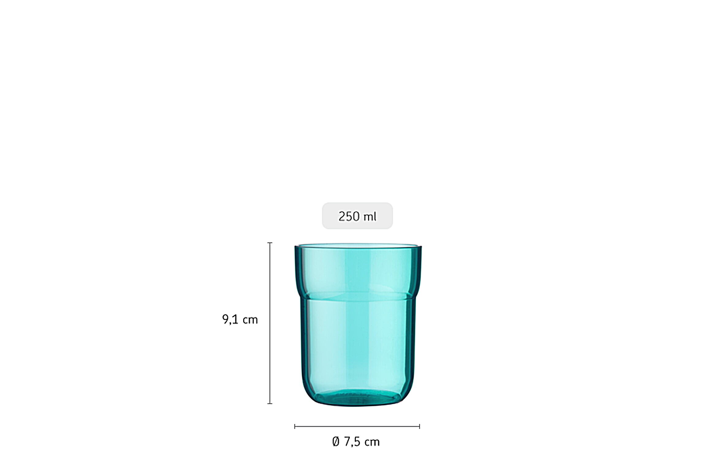 children's glass Mepal Mio 250 ml / 8 oz  - deep pink