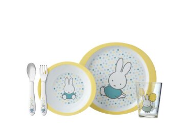set children's dinnerware 5 pcs - miffy confetti