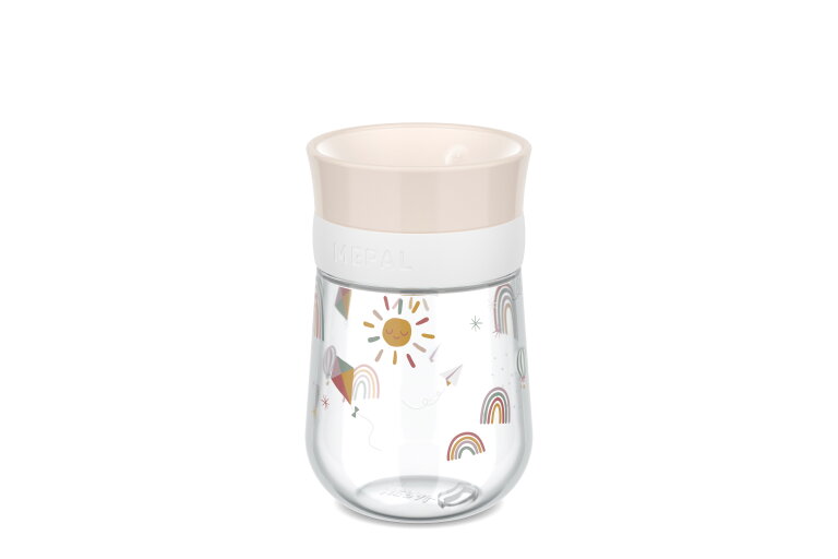 Mepal Mio Anti-Drip Drinking Cup - 200ml Leak-Proof Toddler Cup With Handles Sunshine & Rainbow