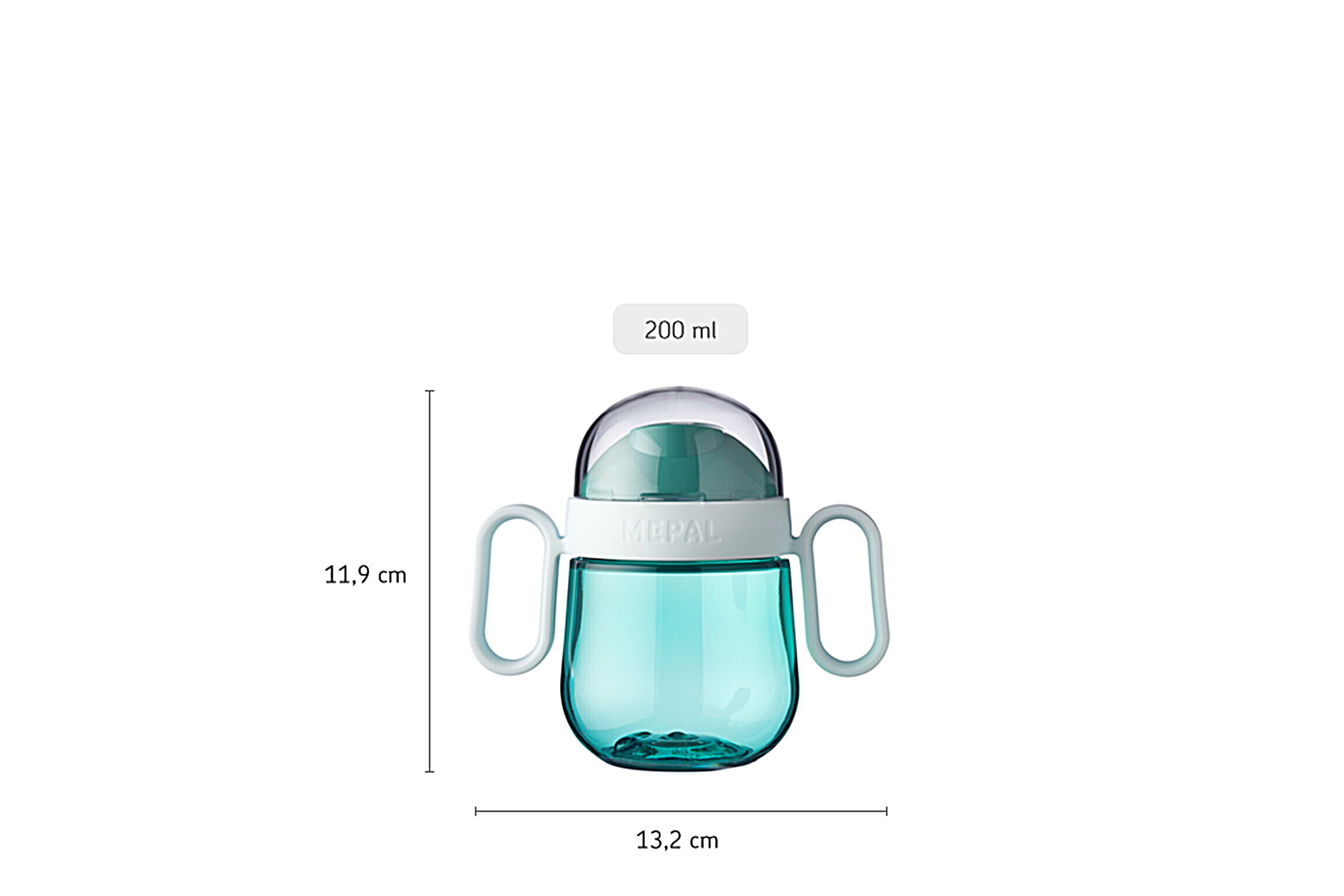 non-spill sippy cup Mepal Mio 200 ml - deep turquoise