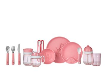 set baby dinnerware mio 3 pcs - deep pink