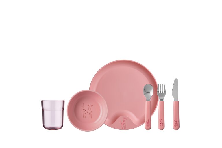 kinderservies-mepal-mio-6-delig-deep-pink