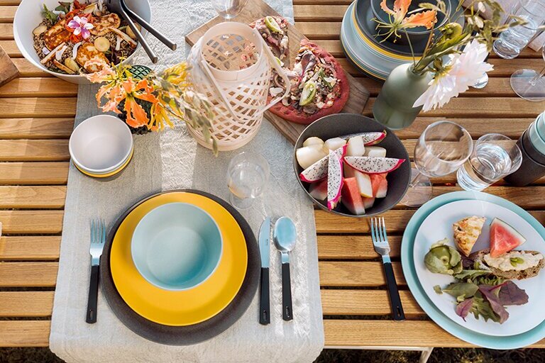 serviesset-bloom-8-delig-pebble-green