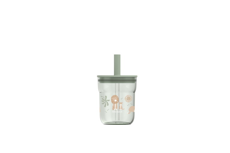 Mepal Mio Kinderbeker met rietje Little Dutch - 250 ml - Makkelijk vast te houden - Kinderservies - Safari Friends
