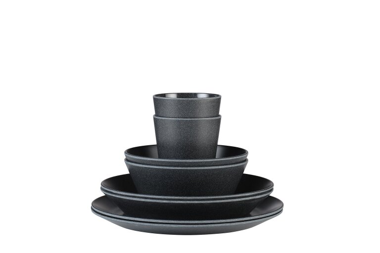 serviesset-bloom-8-delig-pebble-black