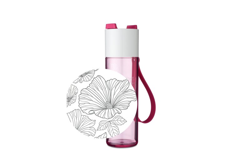 drinkfles-justwater-500-ml-flowers-pink