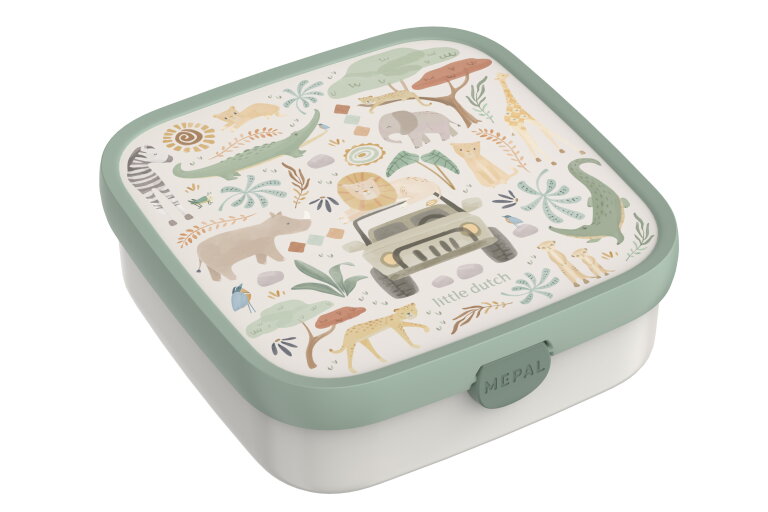 Mepal Bento lunchbox groot Campus Little Dutch - 1.25 l - Inclusief 2 uitneembare lekdichte bentobakjes & vorkje - Safari Friends