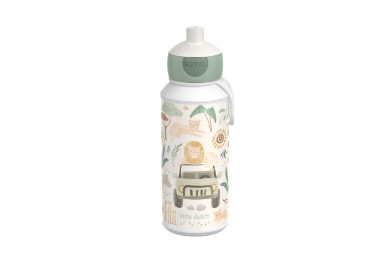 Mepal Pop-up drinkfles Campus Little Dutch - 400 ml - Sluit goed af - Drinkbeker voor kinderen - Safari Friends