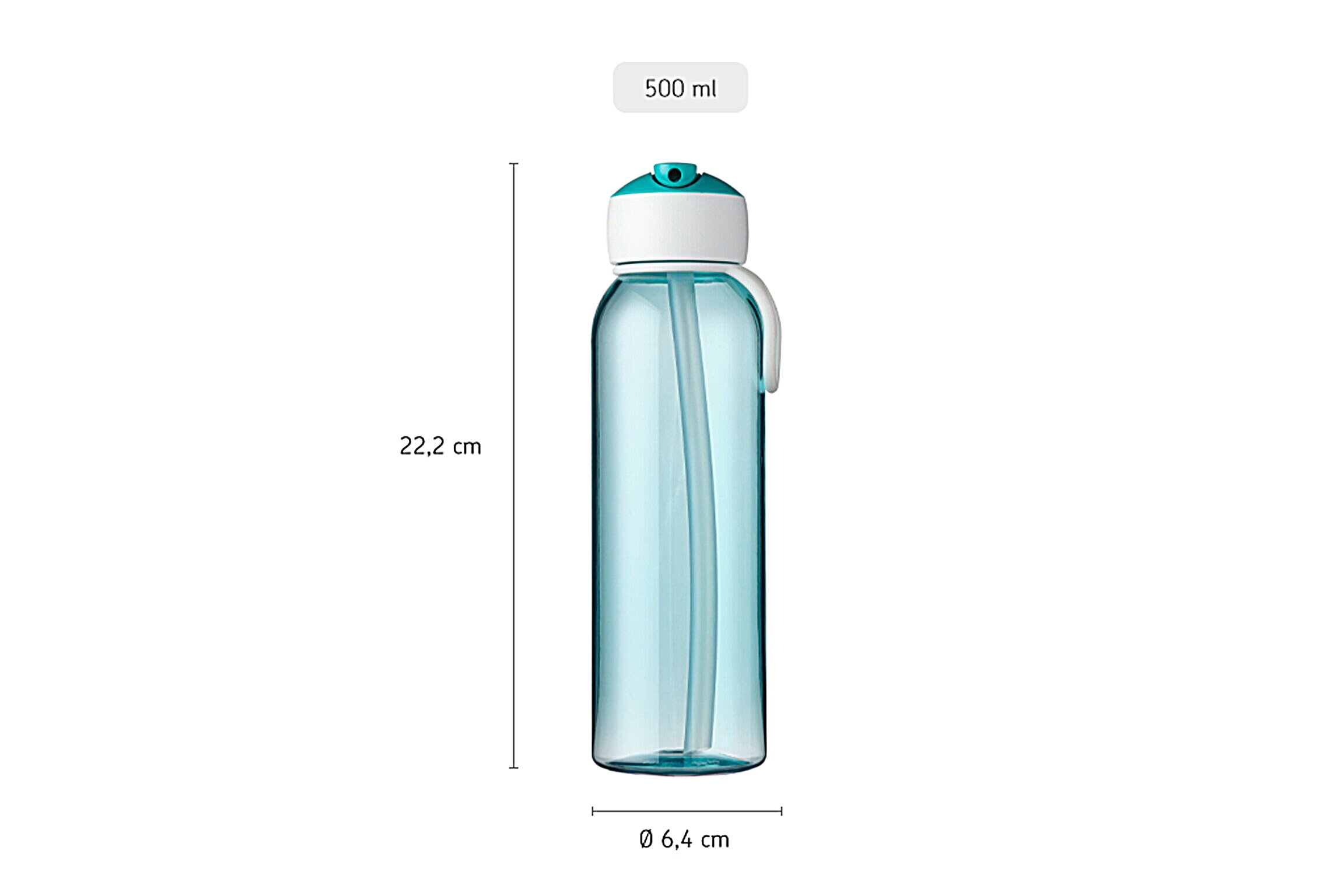 Waterfles flip-up campus 500 ml - turquoise
