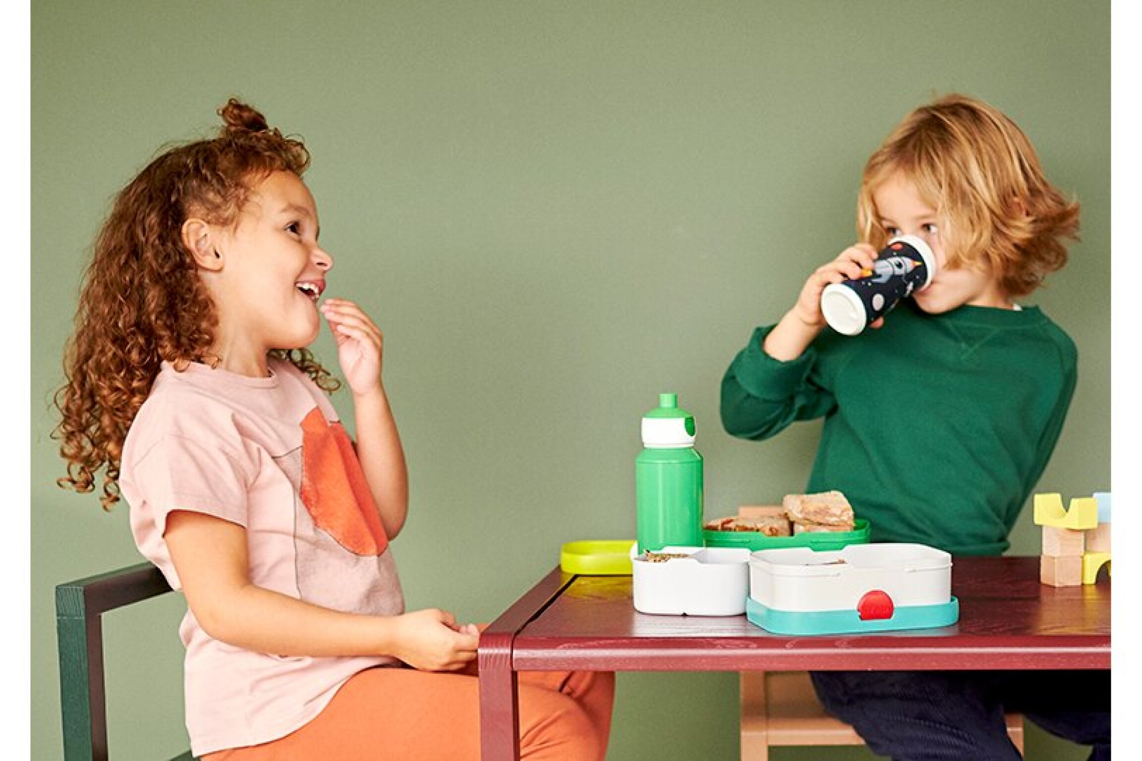 Lunchset Campus (schoolbeker + lunchbox) - ocean