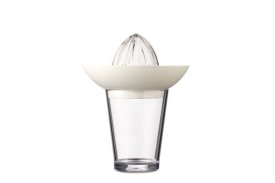 Citruspers met glas Flow 200 ml - Wit