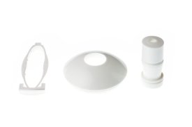 Drinkbeker pop-up kapje, tuit en knop - wit