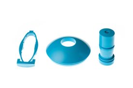 Drinkbeker pop-up kapje, tuit en knop - turquoise
