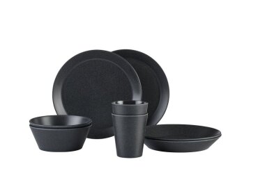 Serviesset Bloom 8-delig - pebble black
