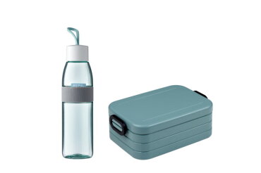 Giftset Onderweg (lunchbox Take a Break + waterfles Ellipse) - Nordic green