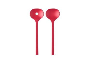 Saladebestek Bloom 2-delig - Pebble red