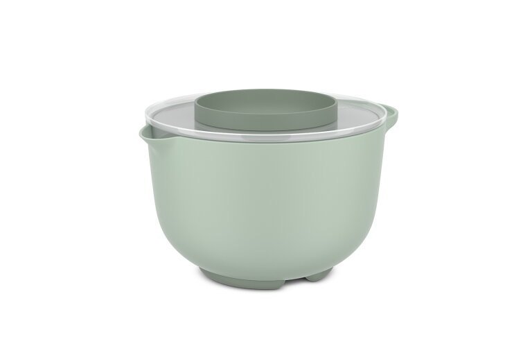 Westmark Beslagkom met tweedelige deksel, 1 l, met schenktuit, kunststof, wit/appelgroen, 3151227A