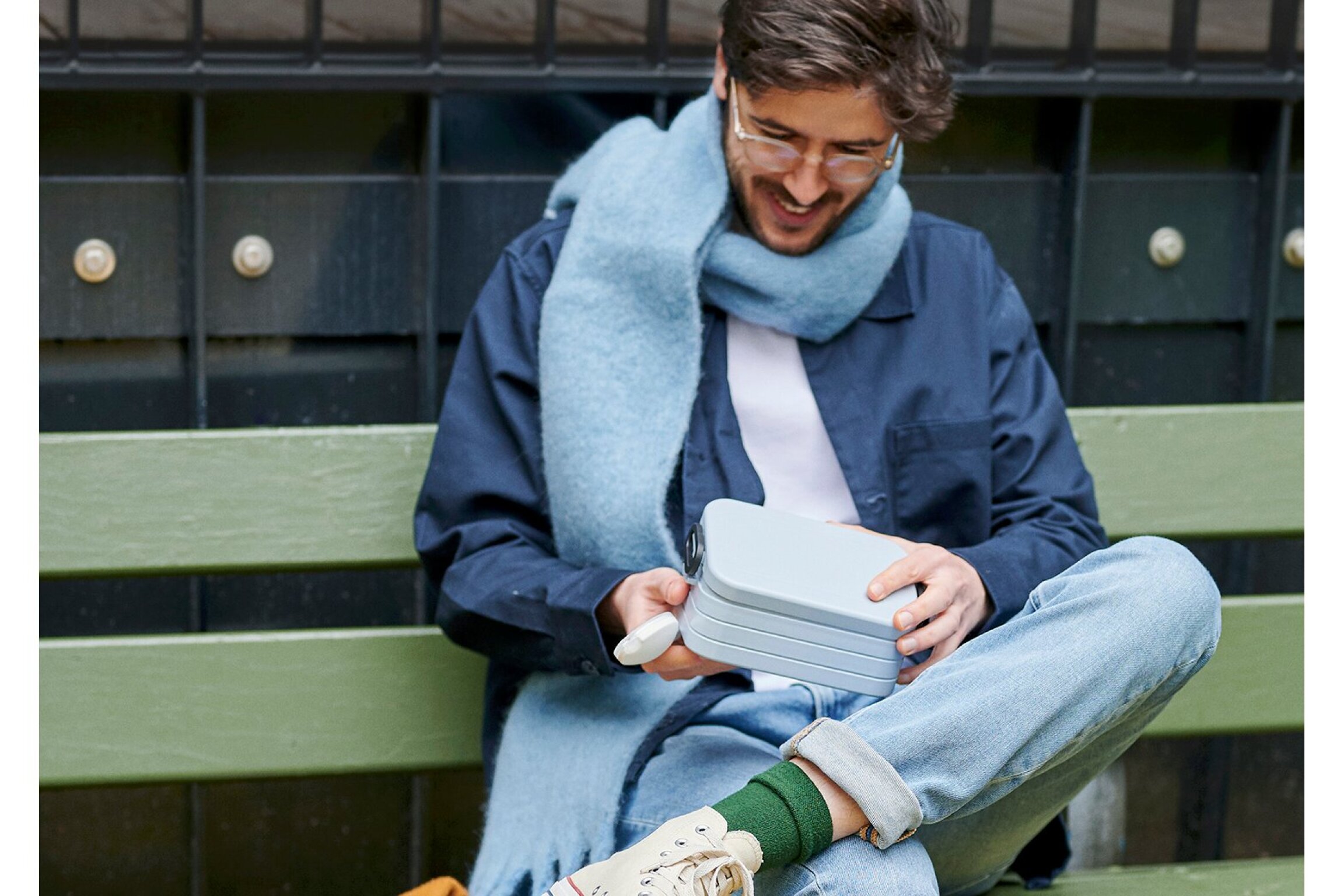 Bento lunch box Take a Break midi - Nordic denim