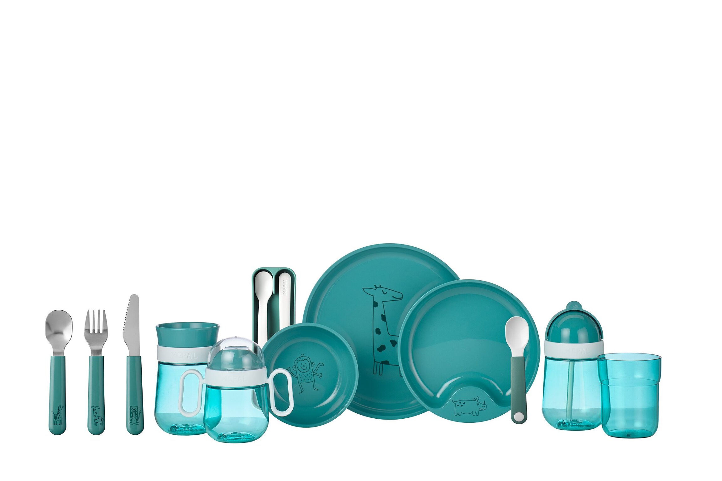 set baby dinnerware mio 3 pcs - deep turquoise