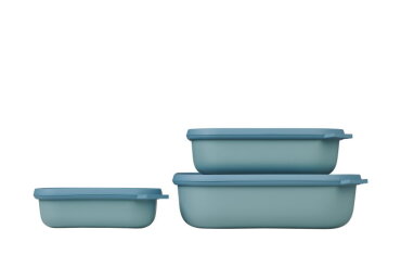 Multi bowl Cirqula rectangular 3-part set (500+1000+2000) - Nordic green