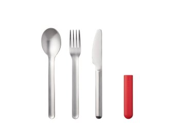 set cutlery bloom 3 pcs - nordic red