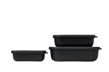 Multi bowl Cirqula rectangular 3-part set (500+1000+2000) - Nordic black